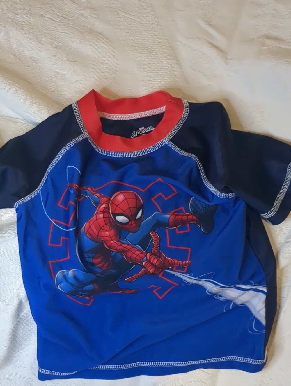 Marvel Spider-Man Navy and Red Toddler Swim Shirt